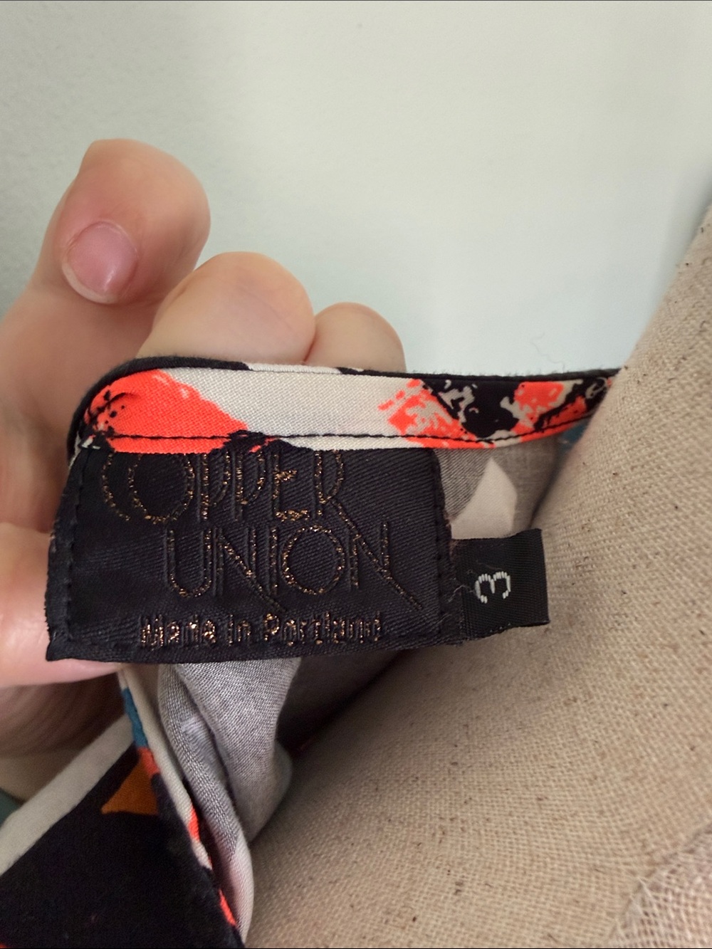Cooper Union Printed Short Sleeve Top - Black with Coral & Cream Accents - Picture 2 of 3